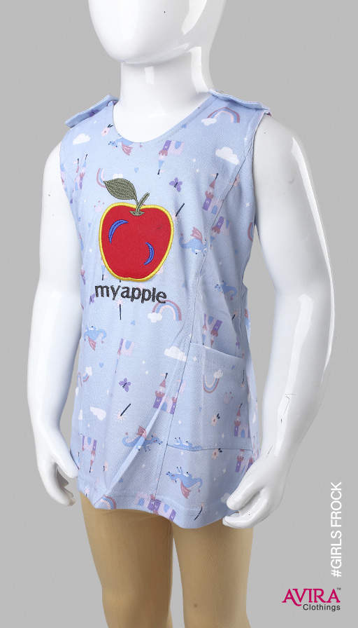 Photo 2 of 3 - Girls Straight Frocks - Button Up for Charm with Our Girls' Button Frock! | Avira Clothings