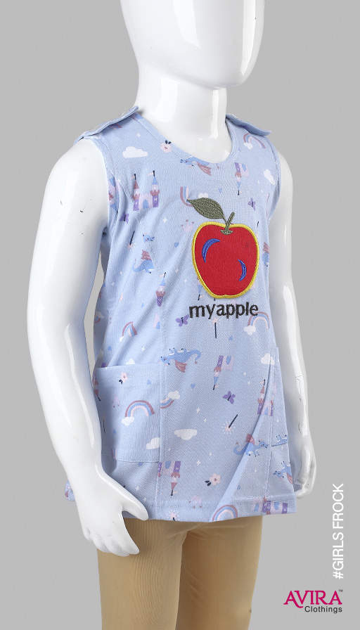 Photo 1 of 3 - Girls Straight Frocks - Button Up for Charm with Our Girls' Button Frock! | Avira Clothings