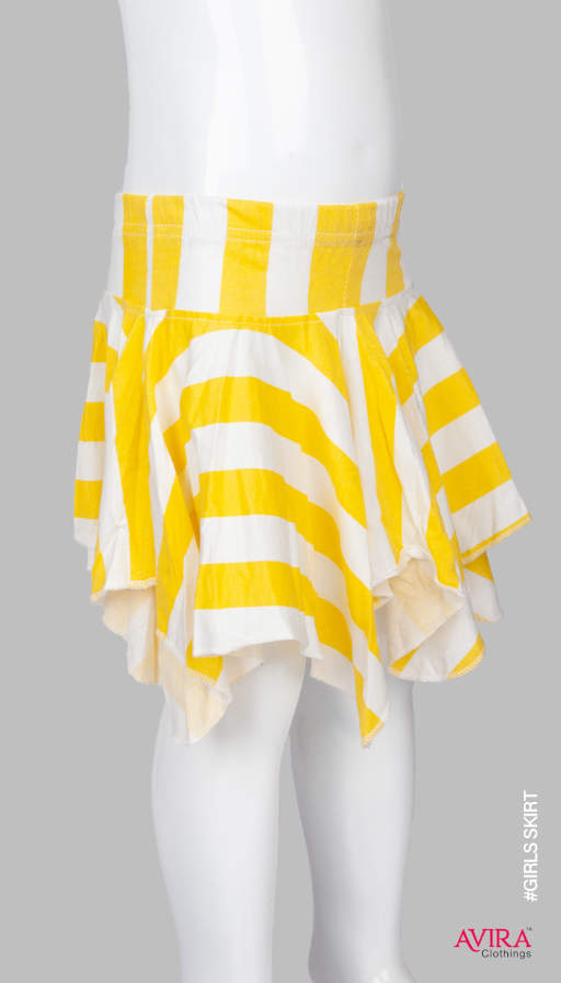 Photo 1 of 3 - Girls Skirts Yellow Colored | Avira Clothings