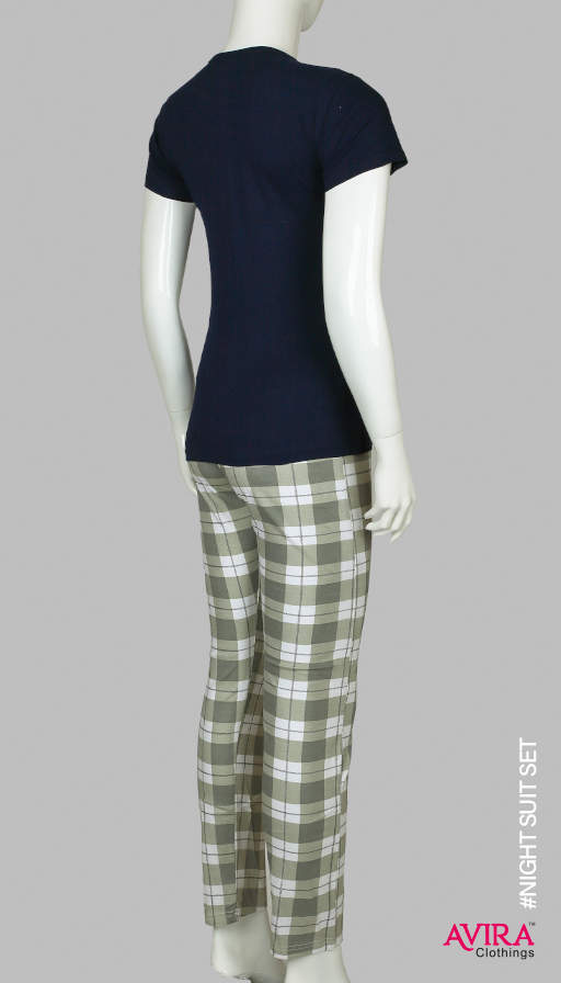 Photo 3 of 3 - Ladies Night Suits (Navy Blue & Grey) Your Perfect Companion for Restful Nights | Avira Clothings